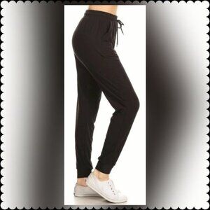 Black Buttery Soft Solid Basic Joggers
